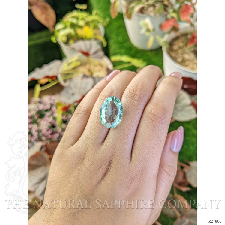 10.98 Ct. Bluish Green Prasiolite from Brazil