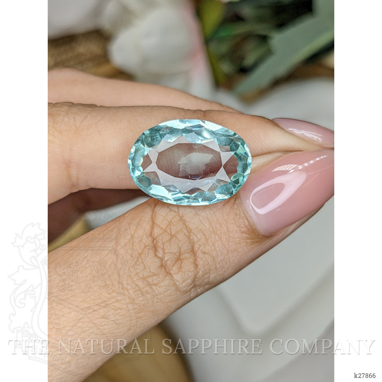 10.98 Ct. Bluish Green Prasiolite from Brazil