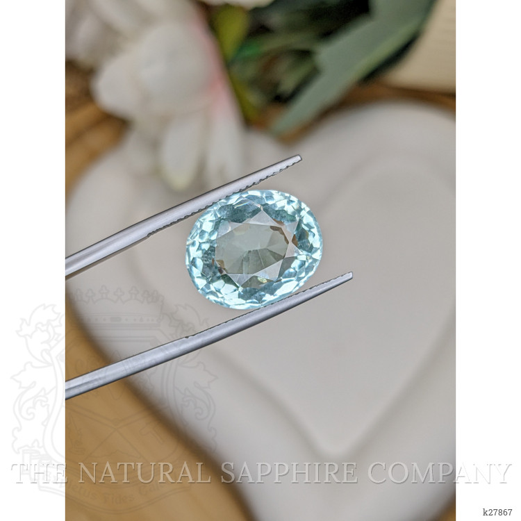 10.85 Ct. Bluish Green Prasiolite from Brazil