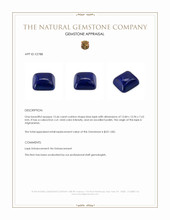 15.66 Ct. Cabochon Lapis from Afghanistan Appraisal