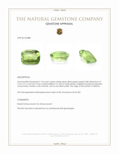 1.24 Ct. Green (Lime Green) Peridot from Pakistan Appraisal