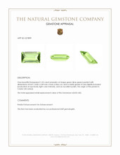 1.05 Ct. Green (Lime Green) Peridot from Ceylon (Sri Lanka) Appraisal