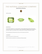 1.36 Ct. Yellowish Green Peridot from Pakistan Appraisal