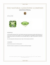 0.82 Ct. Green (Lime Green) Peridot from Ceylon (Sri Lanka) Appraisal