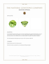 0.83 Ct. Yellowish Green Peridot from Pakistan Appraisal