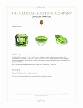 1.09 Ct. Yellowish Green Peridot from Pakistan Appraisal