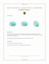 30.34 Ct. Bluish Green Cabochon Turquoise from Persia(Iran) Appraisal