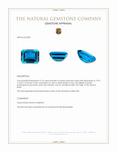 31.10 Ct. Swiss Blue Topaz from Brazil Appraisal