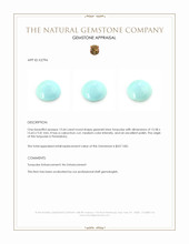 13.64 Ct. Greenish Blue Cabochon Turquoise from Persia(Iran) Appraisal