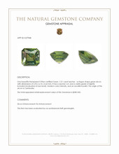 2.31 Ct. Green Zircon from Cambodia Appraisal