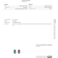 1.20 Ct. Alexandrite from Russia Scan Report
