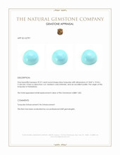 29.37 Ct. Blue Cabochon Turquoise from Persia(Iran) Appraisal