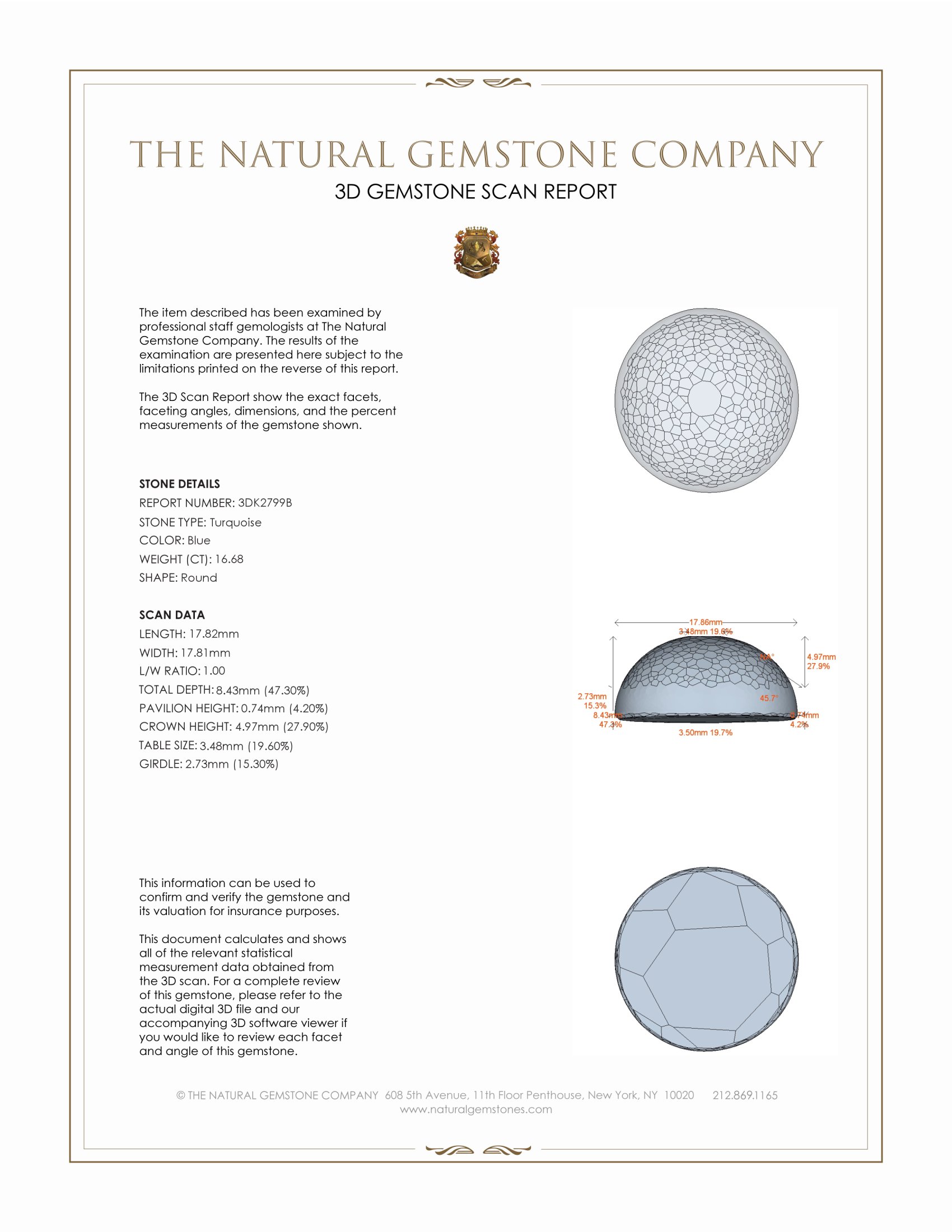 16.68 Ct. Cabochon Turquoise from Persia