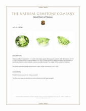 1.17 Ct. Green (Lime Green) Peridot from Pakistan Appraisal