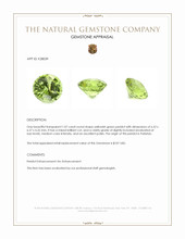 1.07 Ct. Yellowish Green Peridot from Pakistan Appraisal