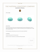 33.28 Ct. Cabochon Turquoise from Persia Appraisal