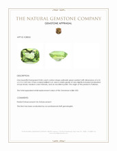 0.86 Ct. Yellowish Green Peridot from Pakistan Appraisal