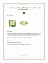 0.49 Ct. Yellowish Green Peridot from Pakistan Appraisal