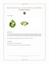 0.79 Ct. Yellowish Green Peridot from Pakistan Appraisal