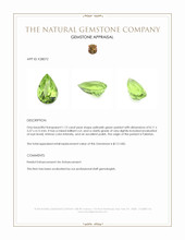 1.12 Ct. Yellowish Green Peridot from Pakistan Appraisal