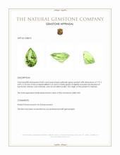 0.85 Ct. Yellowish Green Peridot from Pakistan Appraisal
