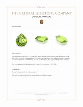 1.11 Ct. Yellowish Green Peridot from Pakistan Appraisal