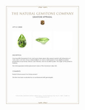 0.66 Ct. Green (Lime Green) Peridot from Pakistan Appraisal