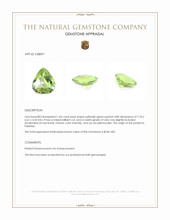1.06 Ct. Yellowish Green Peridot from Pakistan Appraisal