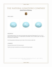 12.64 Ct. Cabochon Turquoise from United States Appraisal