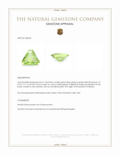 0.67 Ct. Green (Lime Green) Peridot from Pakistan Appraisal