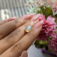 3.71 Ct. Yellowish Green Cabochon Chrysoberyl from Tanzania Life Style