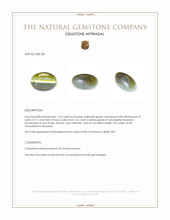 1.14 Ct. Yellowish Green Cabochon Chrysoberyl from Tanzania Appraisal