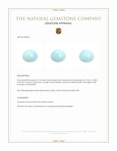 22.18 Ct. Cabochon Turquoise from Persia(Iran) Appraisal