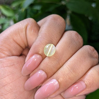 3.62 Ct. Greenish Yellow Cabochon Chrysoberyl from Tanzania Life Style