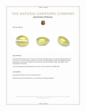 2.55 Ct. Yellowish Green Cabochon Chrysoberyl from Tanzania Appraisal
