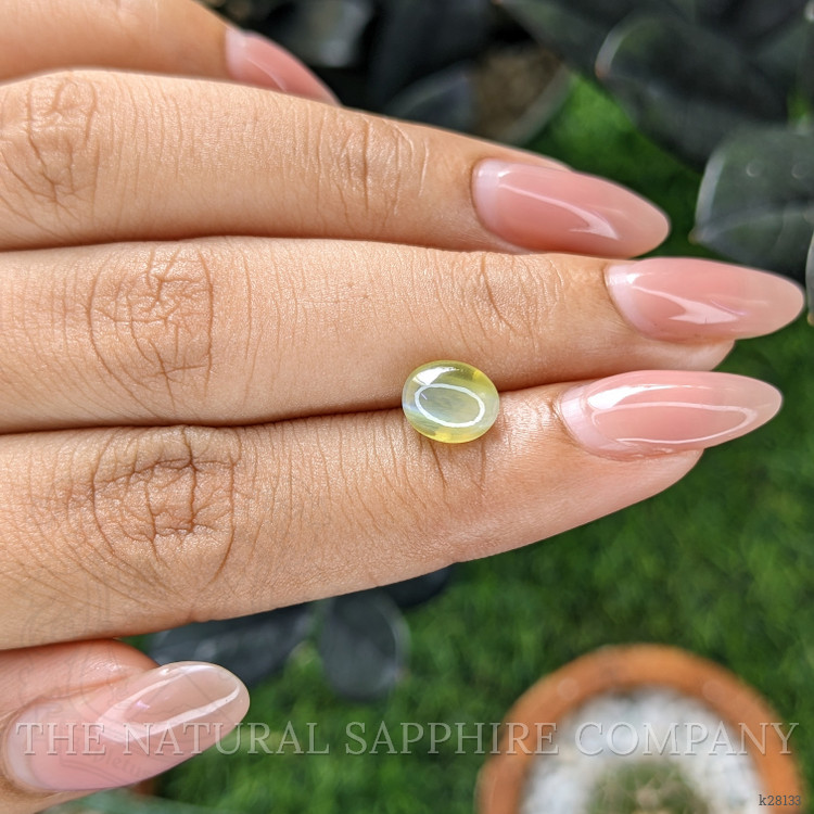 2.55 Ct. Yellowish Green Cabochon Chrysoberyl from Tanzania