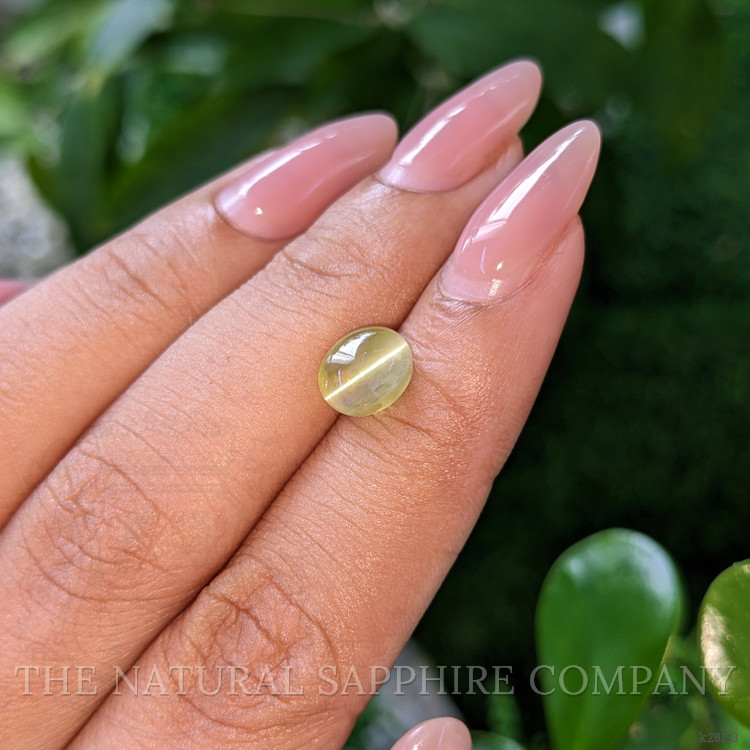 2.55 Ct. Yellowish Green Cabochon Chrysoberyl from Tanzania