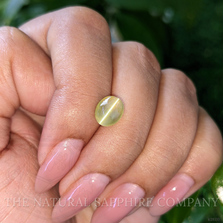 2.55 Ct. Yellowish Green Cabochon Chrysoberyl from Tanzania