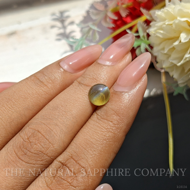 2.09 Ct. Yellowish Green Cabochon Chrysoberyl from Tanzania