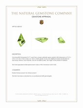 0.77 Ct. Yellowish Green Peridot from Pakistan Appraisal