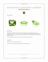 0.75 Ct. Green (Lime Green) Peridot from Pakistan Appraisal