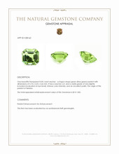 0.82 Ct. Green (Lime Green) Peridot from Pakistan Appraisal