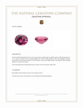 0.66 Ct. Purplish Pink Rhodolite Garnet from Ceylon (Sri Lanka) Appraisal