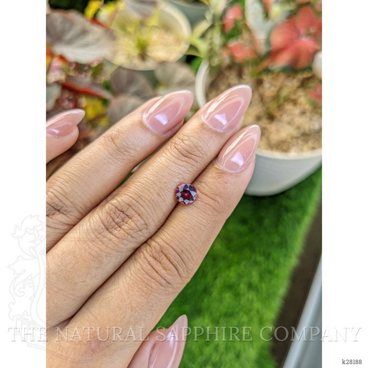0.98 Ct. Purplish Red Rhodolite Garnet from Ceylon (Sri Lanka)