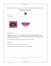 0.99 Ct. Pinkish Purple Rhodolite Garnet from Ceylon (Sri Lanka) Appraisal
