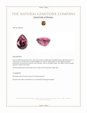 0.86 Ct. Purplish Pink Rhodolite Garnet from Ceylon (Sri Lanka) Appraisal