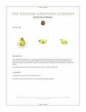 1.43 Ct. Greenish Yellow Chrysoberyl from Ceylon (Sri Lanka) Appraisal