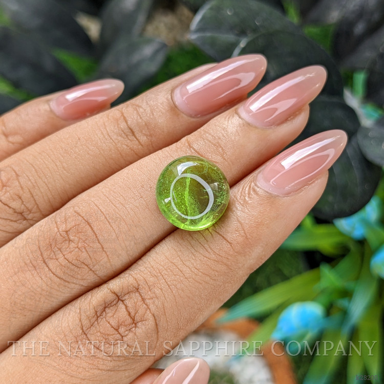 9.12 Ct. Green (Lime Green) Cabochon Peridot from Pakistan