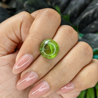 9.12 Ct. Green (Lime Green) Cabochon Peridot from Pakistan Life Style