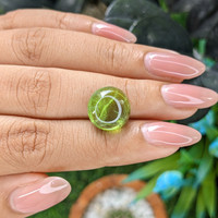 9.12 Ct. Green (Lime Green) Cabochon Peridot from Pakistan Life Style